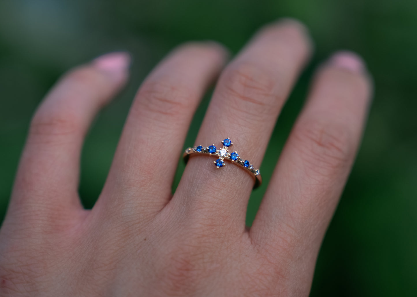 The Flora Ring | Blue Sapphire