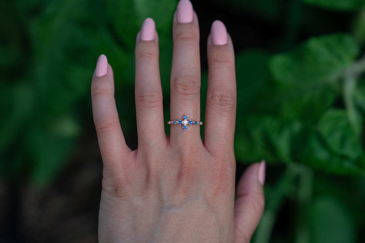 The Flora Ring | Blue Sapphire