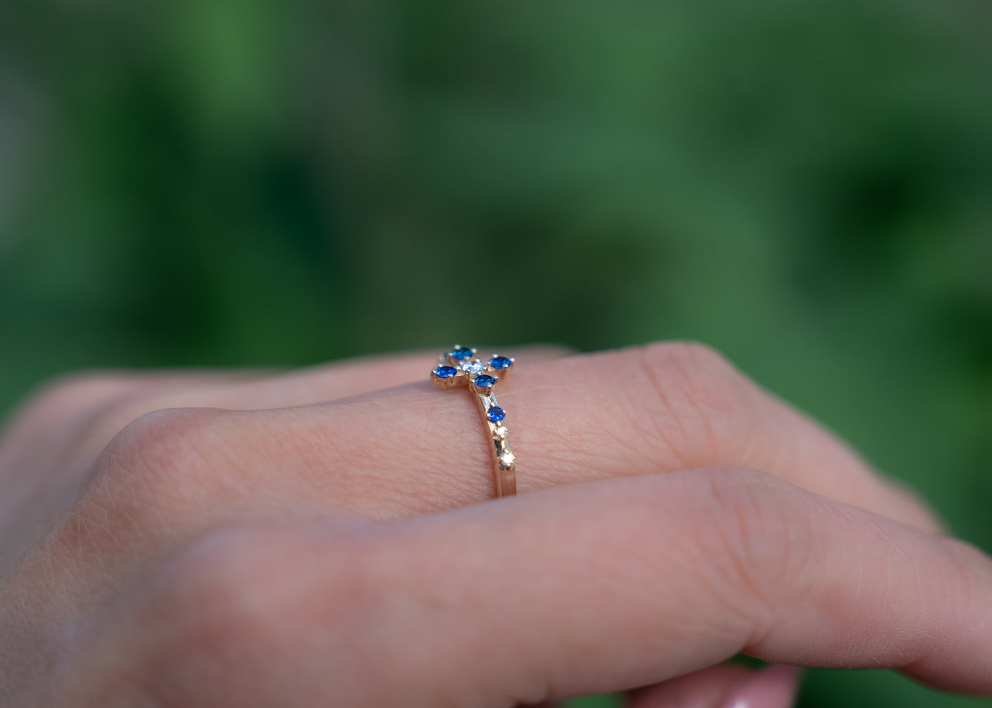 The Flora Ring | Blue Sapphire
