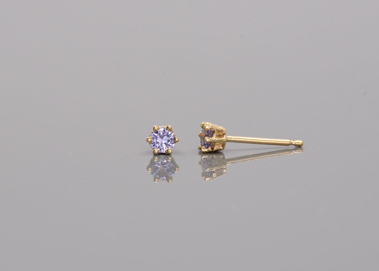 Twinkle Studs | Lavender Gray Spinel