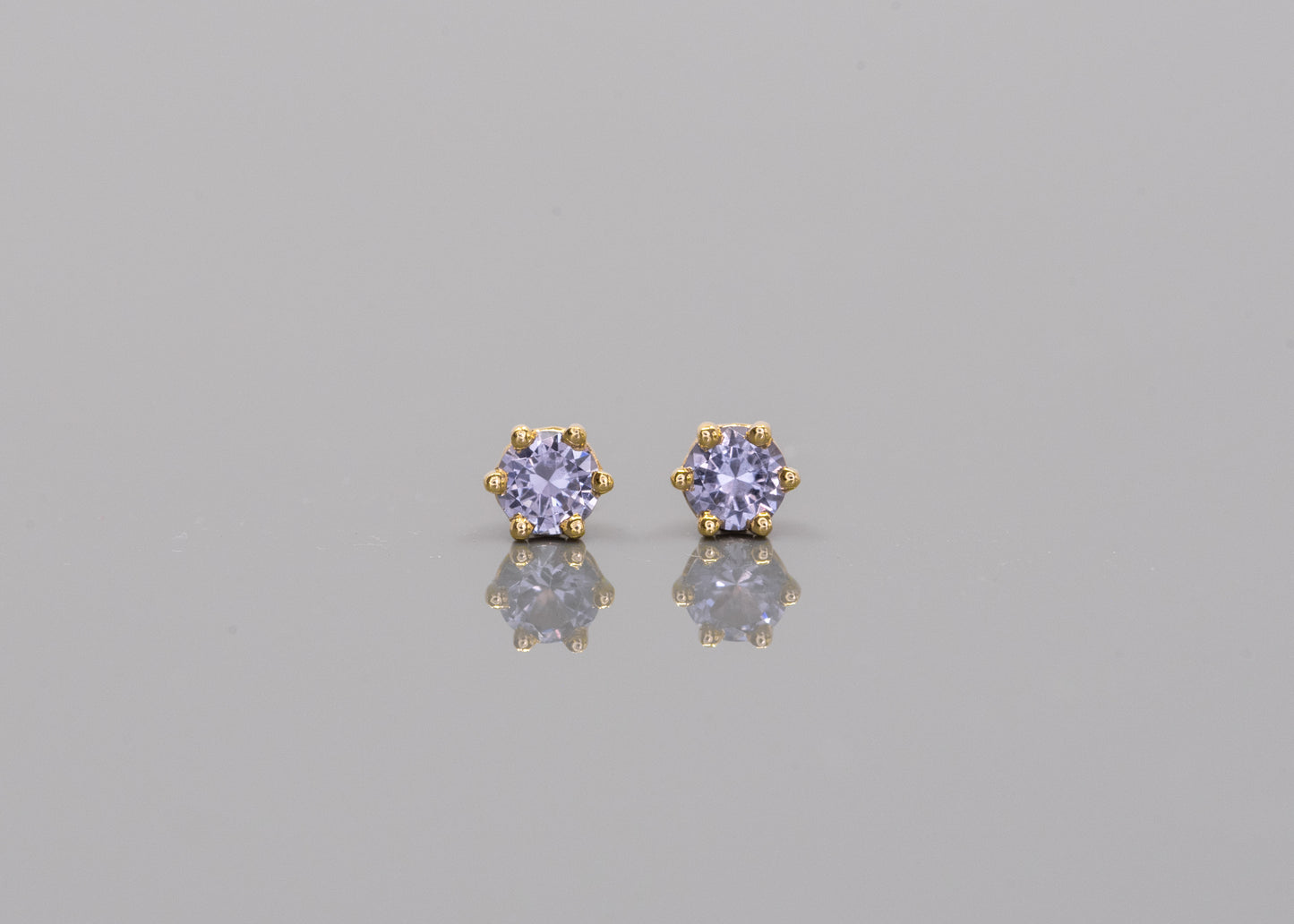 Twinkle Studs | Lavender Gray Spinel