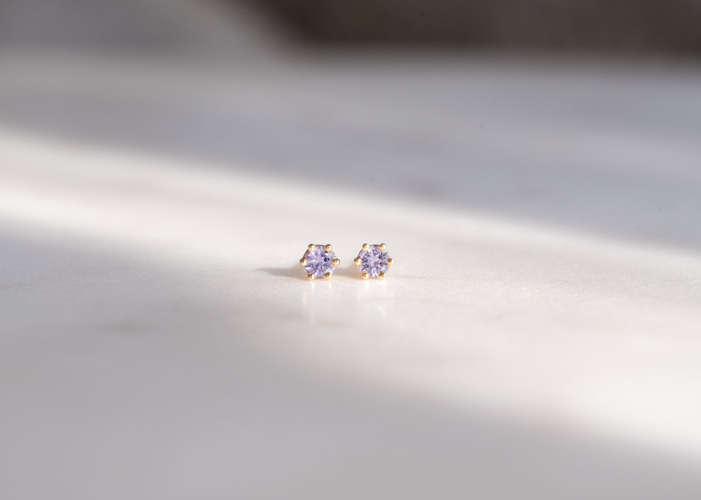 Twinkle Studs | Lavender Gray Spinel