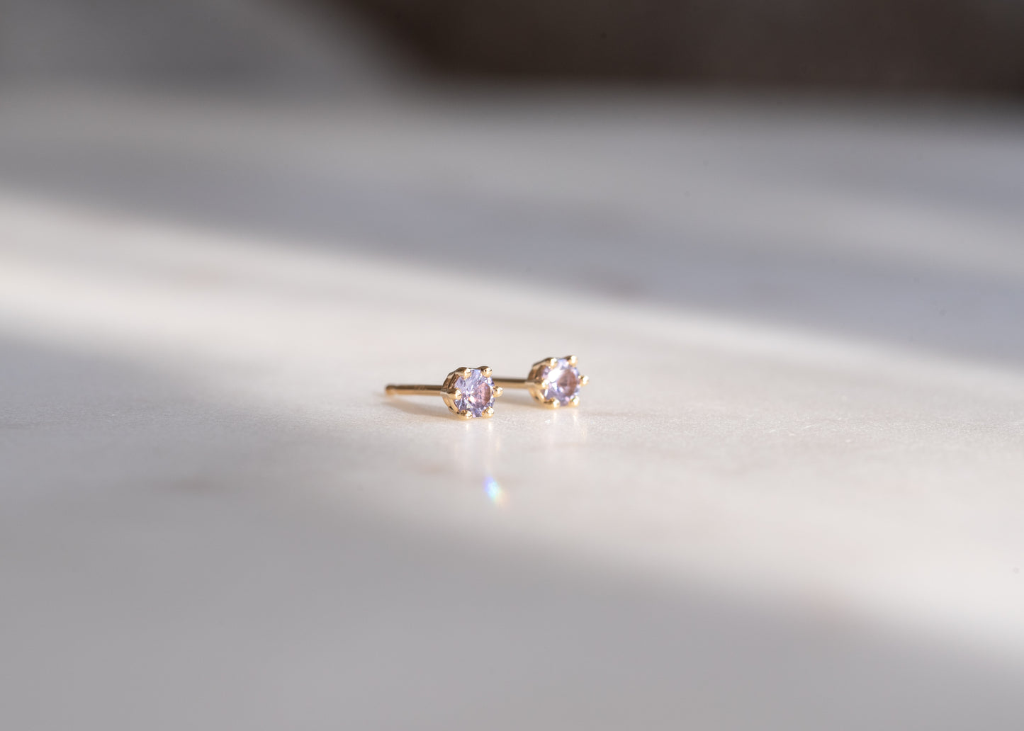 Twinkle Studs | Lavender Gray Spinel