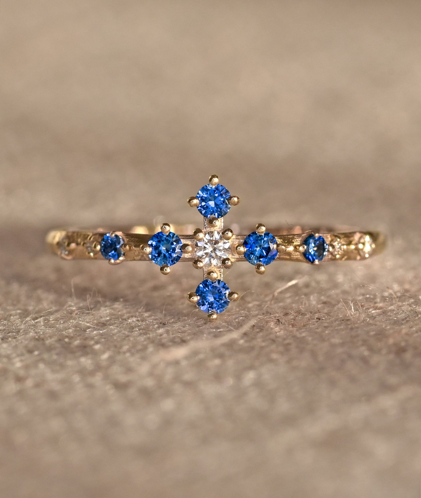 The Flora Ring | Blue Sapphire